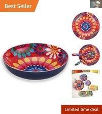 Colorful 11.75” Melamine Serving Bowl - Perfect for Pasta, Salad & Desserts