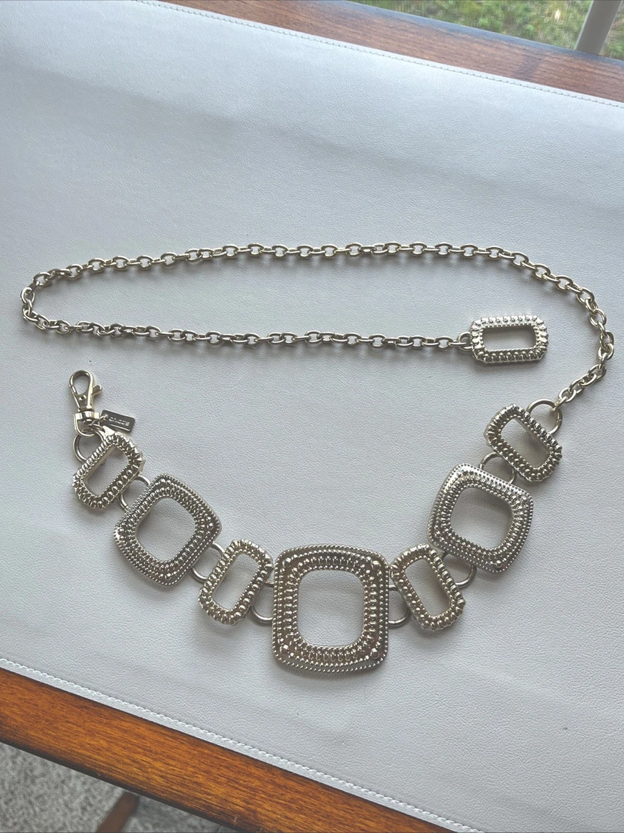 Chain Belt Silver Geometric Belts for Women for sale | eBay display picture 1
