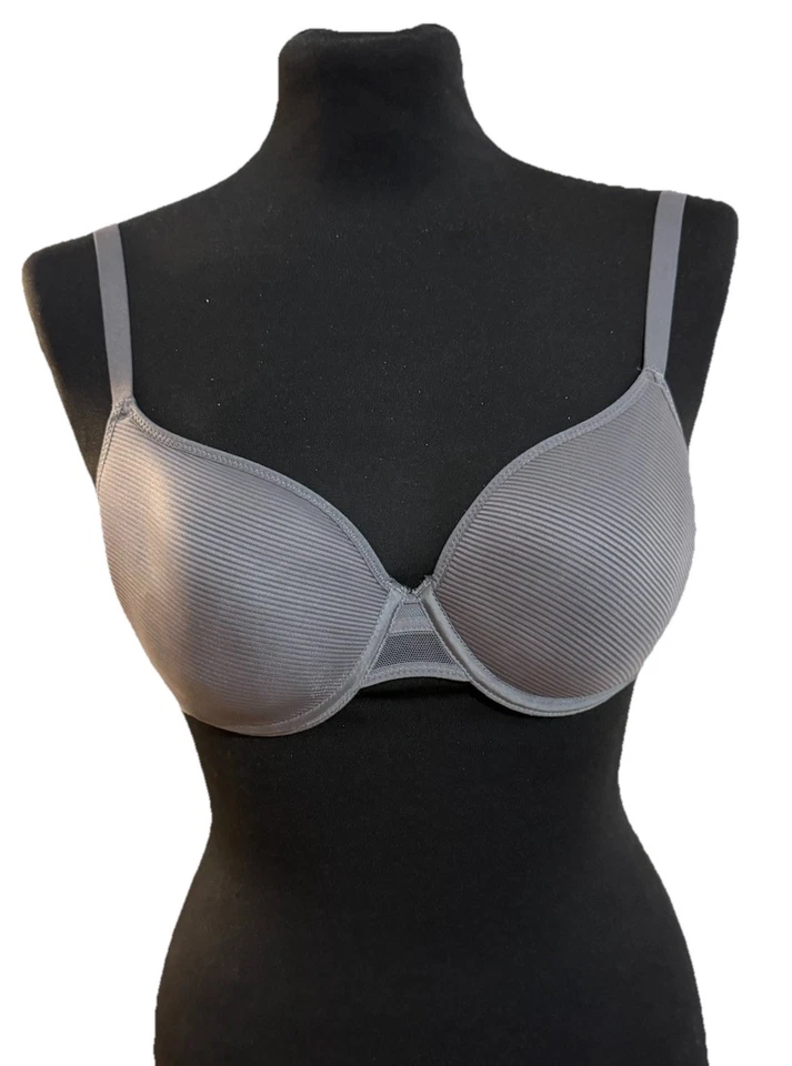 Sujetador a Rayas Transpirable Gris PASSIONATA - Talla UK 32C/EU 70C Nuevo Foto 2 de 4