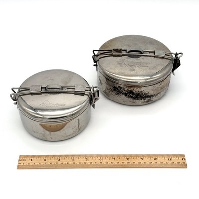MSR Seagull Alpine StowAway Pots, 775mL + 1.1L, Stainless Steel Locking Lids LOT