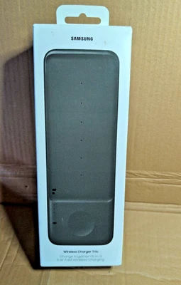 Wireless Charger Trio Official Charging Pad Power Station Black Samsung - Image 1 of 4