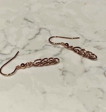 925 Sterling Silver Dangle Earrings Rose Gold