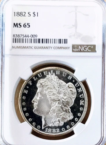 1882 S MORGAN NGC MS65 KING CAMEO! LOOKS DMPL! HUGE BLK MIRRORS! WOW  NR #61459