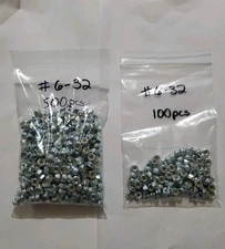 #6-32 Nylon Insert Lock Hex Nut Zinc Plated Qty 100 or 500