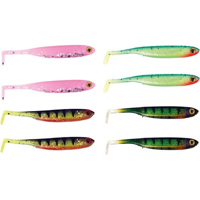 Fox Rage Micro Tiddler Fast Rubber Fish UV Mixed Color Pack 5Cm 8Pcs. Zander