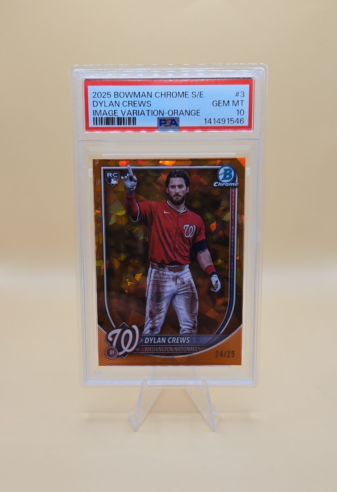 2025 Bowman Chrome Sapphire Edition - Image Variation Dylan Crews #3 Orange /25