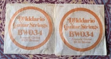D'Addario BW034 Guitar Strings Set Of 2 Acoustic Guitar 80/20 Bronze