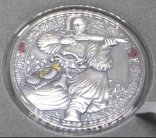 Cameroon 2021 Zaporizhian Cossack Legendary Warriors 3 oz Antiqued Silver