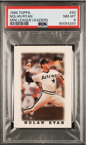 Nolan Ryan 1988 Topps Major League Leaders Mini #50 PSA 8 Houston Astros