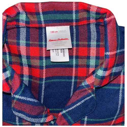 NWOT Hanna Andersson Kids Red & Blue Flannel Pajama Set $67 Size 6/7 - Picture 4 of 8