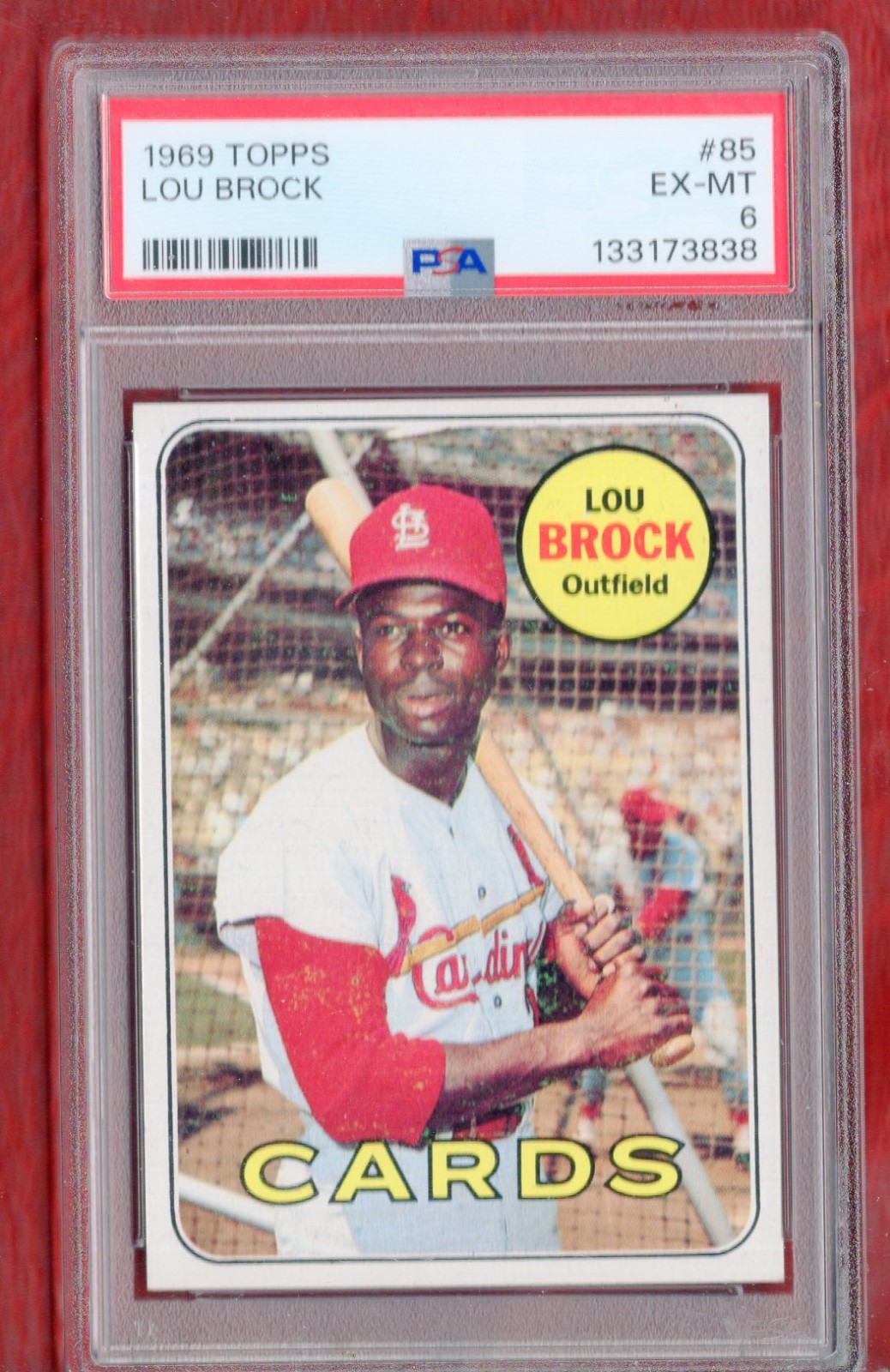1969 TOPPS #85 LOU BROCK (HOF) ST LOUIS CARINALS PSA 6 LOOKS MUCH BETTER