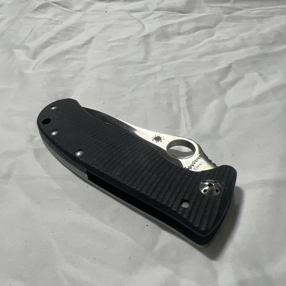 SPYDERCO NUMBERED LionSpy 3.12" ELMAX Steel G10 Titanium Handles C181GTIP Used - Image 4 of 4