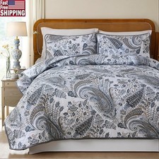 Soft Cotton Quilt Set W/ Pillow Covers Lightweight Summer Bedding Home Decor New