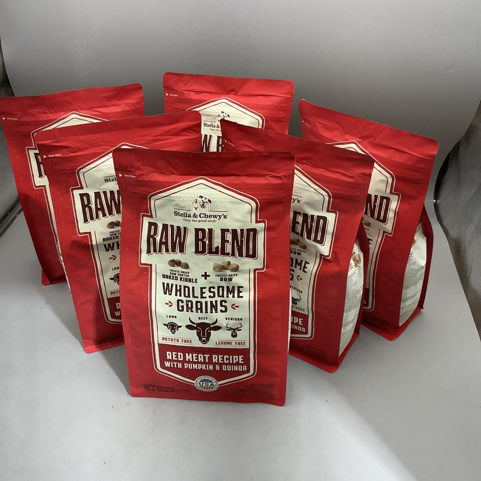 6 Pack Stella & Chewy's Raw Blend Red meat Dog Food 3.5 lb Bag Exp 10/26