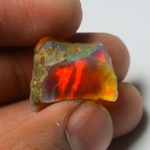 Large Opal Rough 13.50 Carat Natural Ethiopian Oil Opal Raw, Fire Opal Gemstone - Picture 6 of 7