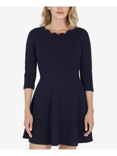 SPEECHLESS Womens 3/4 Sleeve Mini Wear To Work Fit + Flare Dress