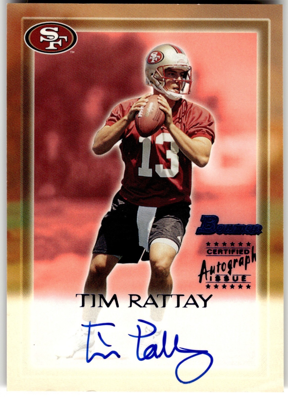 Tim Rattay Bowman Certified Autograph Blue #TR Certified Autograph
