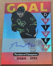 2023-24 Parkhurst Champions Goal Driven On Card Auto 1:1800 Roope Hintz #GD-18 
