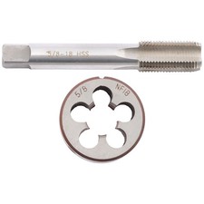 5/8"-18 UNF Tap and Die Set Right Hand HSS Threading Gunsmithing 5/8x18 Silver