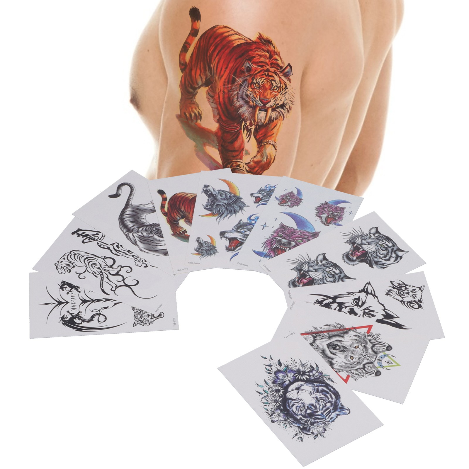 10pcs Temporary Tattoos Stickers Waterproof Long Lasting Fake Tattoo Sticker