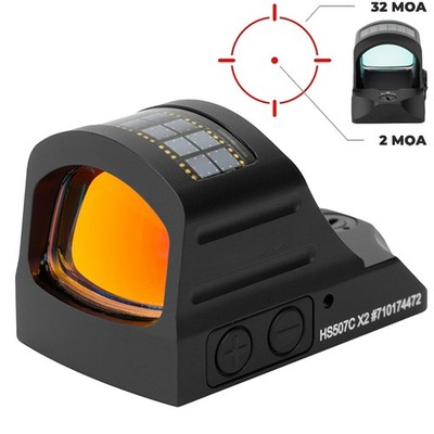 2 MOA Dot Open Sight 507C Solar-Powered Reflective Red Dot Scope Optic,HS507C US