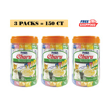 3 Packs, Inaba Churu Puree Lickable Cat Treat Variety Pack - Tuna  Chicken, 50