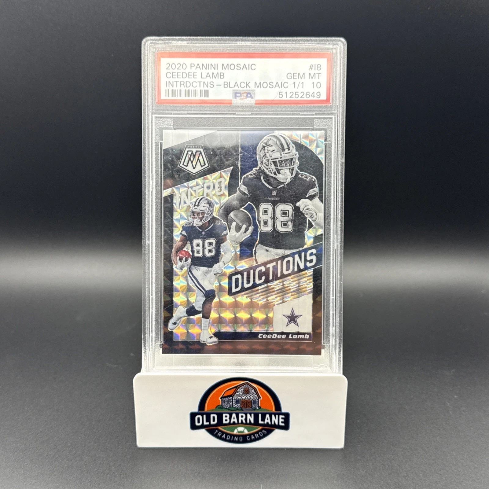 CeeDee Lamb Panini Mosaic Introductions #I8 Black Mosaic 1/1
