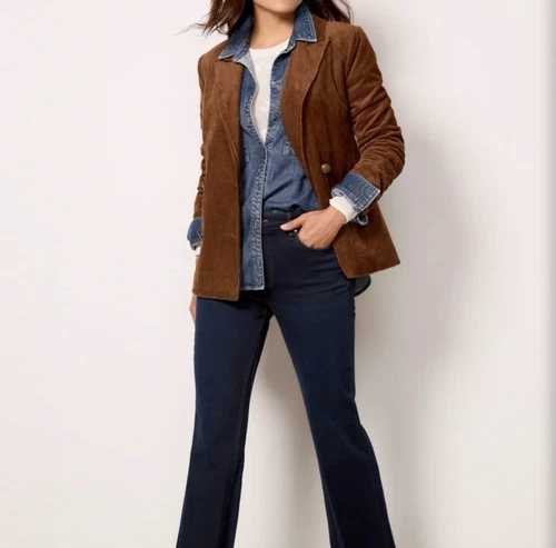 VETEMENTS Blazer Evereve Ronnie velluto a coste marrone donna XS doppiopetto giacca preppy