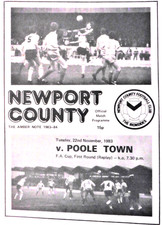 NEWPORT COUNTY V POOLE TOWN 22/11/1983 FA CUP - 1ST ROUND REPLAY