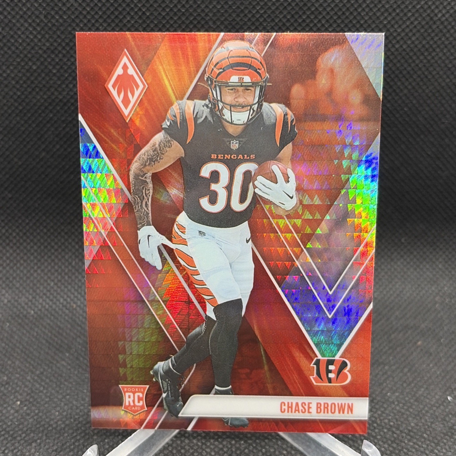 2023 Panini Phoenix Chase Brown FIRE BURST ROOKIE SP #/340 Bengals RC!