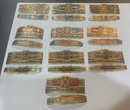 10 Opus X Cigar Labels with sub bands. Tougher two band sets.