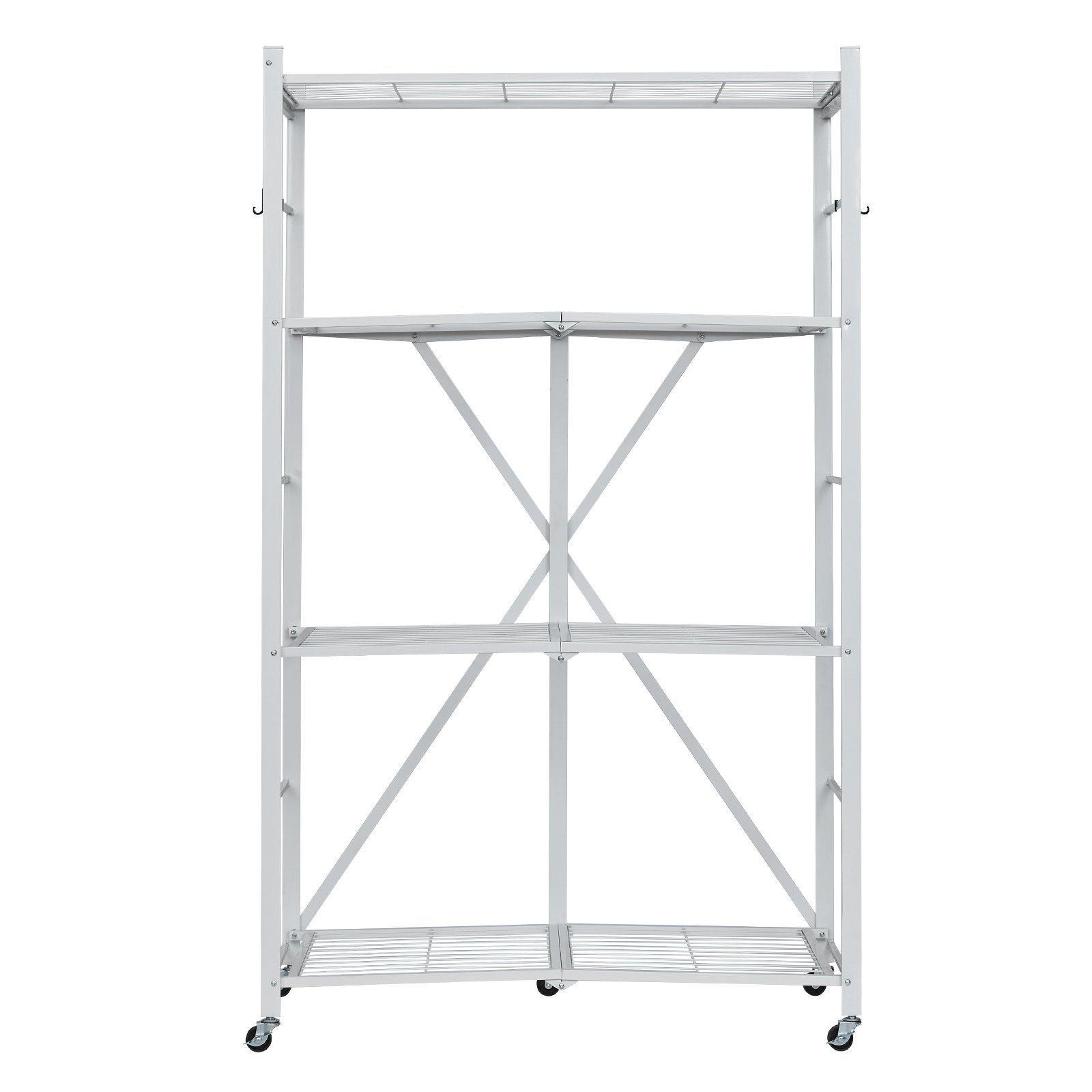 4-Tier Rolling Cabinet with Foldable Structure No Assembly Shelf