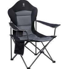 Camping Chair Folding Steel Oversized High Back Padded Outdoor Lounge