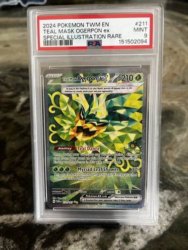 Teal Mask Ogerpon ex graded PSA 9 for sale on eBay