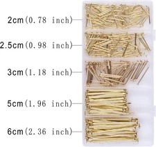 510pcs Brass Plated Nails Assortment Kit for Picture Hanging & Woodworking