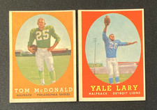 1958 Topps (HOF) 2 Card Lot #18 Yale Lary #126 Tom McDonald VG-EX to EX-MT