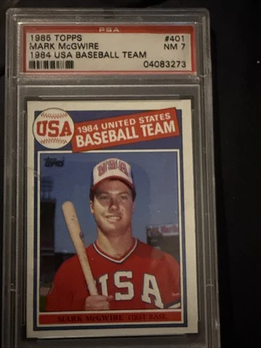 1985 Topps #401 Mark McGwire 1984 USA Baseball Team RC Rookie PSA 7 NM