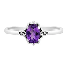 Natural Amethyst - Brazil 925 Sterling Silver Ring s.5 Jewelry R-1721