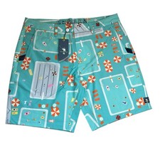 William Murray NEW Men  s Loud Swim Print Golf Swim Athletic Size 34 Shorts