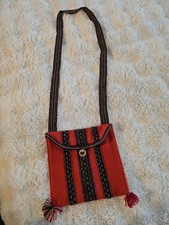 VINTAGE PERUVIAN WOVEN CROSSBODY BAG BOHO ETHNIC FOLK SHOULDER PURSE Guatemalan