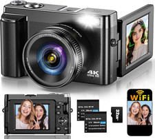 4K Digital Camera for Photography Autofocus, Upgraded 64MP Wifi Vlogging Camera