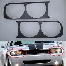 1pair Front Headlight Bezel Frame Trim Cover Fit for Dodge Challenger 2008-2014