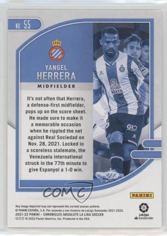 2021-22 Panini Chronicles Base La Liga Absolute Purple Astro Yangel Herrera #55 - Image 2 of 2