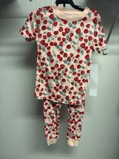 Girls 2-Piece Fruit Strawberry Print Pajama Set Short Sleeve, 5T