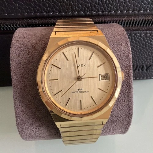 New ListingVintage Timex 1980s Marlin 37mm 38mm Gold Mechanical Watch