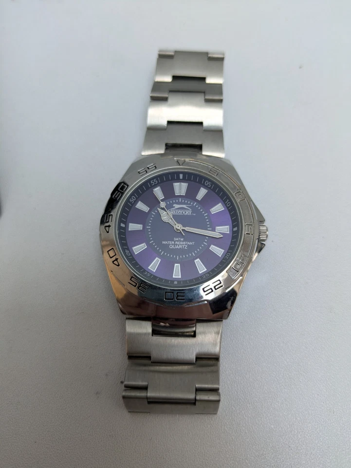 Slazenger Men's Stainless Steel Watch Quartz 3TM SLZ150 Working With Case VGC - Image 4 of 4