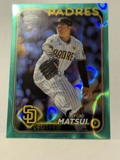 Yuki Matsui 2024 Topps Chrome 116 Aqua Raywave Refractor 91/199