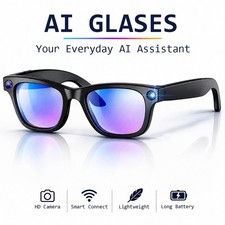 AI Smart Glasses 64GB HD Camera Video Recording Translation Bluetooth