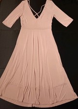 ASTR THE LABEL Shine Cross Back Midi Dress/Medium/PINK ADOBE