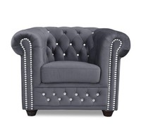 Couchen Chesterfield Sessel Fernseh Couch 1 Sitzer Sofa Textil Stoff Polster Neu